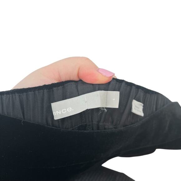 Vince Trouser Pants Velvet Single Pleat Elastic Waist Pull On Black Size Small - Picture 12 of 14